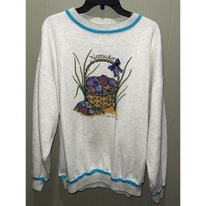 Vintage 90s CUFFYS CAPE COD Nantucket Gifts From The Sea Oversized Sweater XL